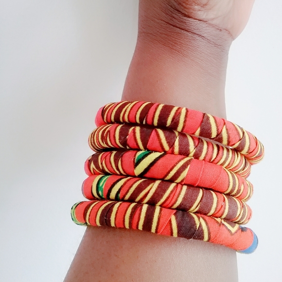 !Sale! 5 Sets Ankara Fashion Bracelets - Picture 2 of 3